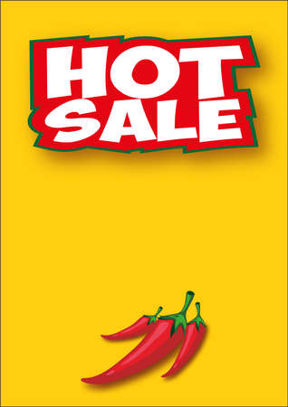 Beautiful hot sale yellow poster red pepper background texture . Vector. Eps.のイラスト素材