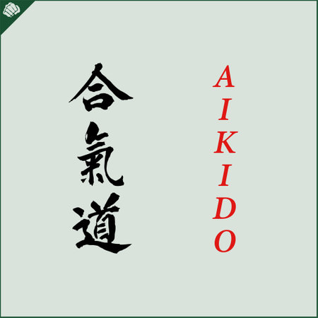 Kanji hieroglyph martial arts karate. Translated AIKIDO WRESTLINGのイラスト素材