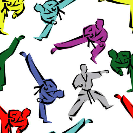 Martial arts seamless Original Texture Pattern for print on Sports equipment of fighters. Vector, EPS.のイラスト素材