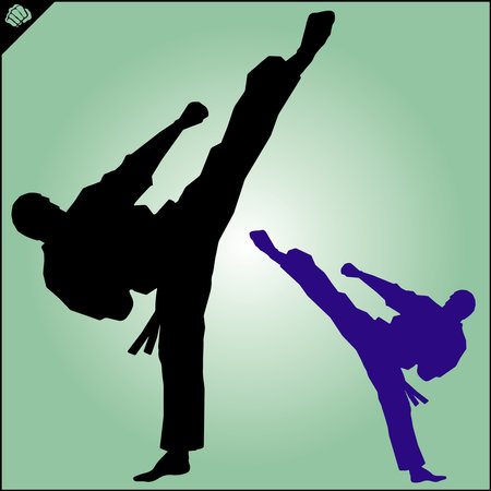 Martial art colored simbol, logo. Karate creative design emblem.のイラスト素材