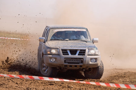 Off road rally raid 4X4 jeep sprint race.