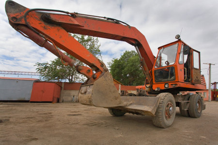 The big power heavy building bulldozer