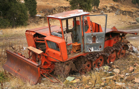 The big power heavy building bulldozerの写真素材