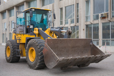 The big power heavy building bulldozer