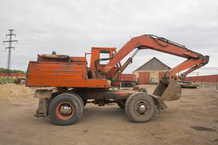 The big power heavy building bulldozer