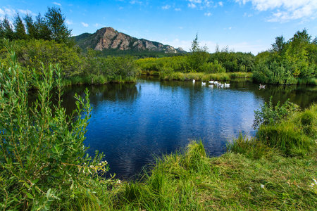Water. Beautiful colored landscape tourism hobby. High quality photo.の写真素材