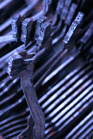 Old antique mechanical vintage typewriterの写真素材