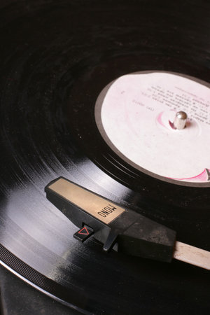 BLACK vinyl disk, plate for gramophone