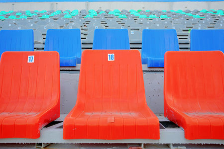 Empty stadium seats.