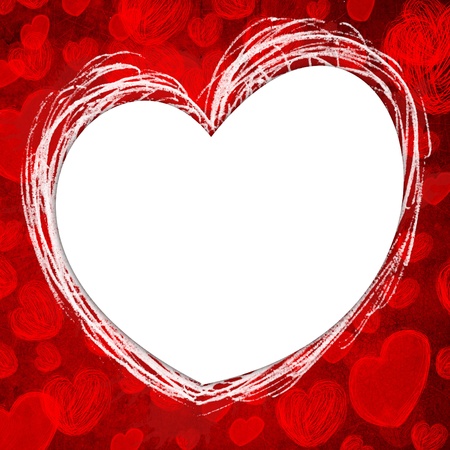 Hearts Frame on grunge backgroundの写真素材