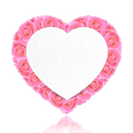 paper on rose frame background の写真素材