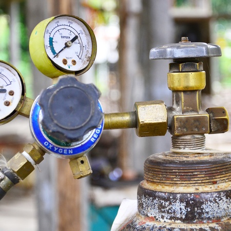 Gas pressure regulator with manometerの写真素材