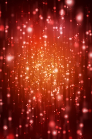 Stars and snowflakes on red golden backgroundの写真素材