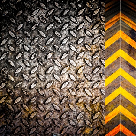 metal template with warning stripeの写真素材