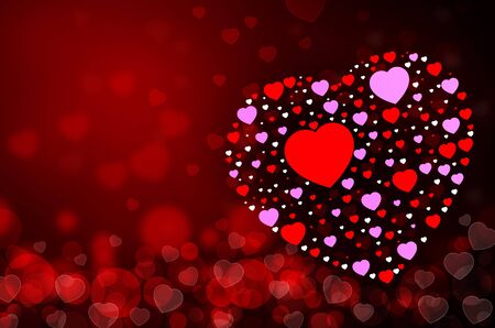 Abstract  red heart backgroundの写真素材