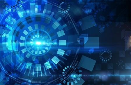 Dark blue tech backgroundの写真素材