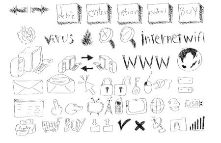 hand draw web iconのイラスト素材