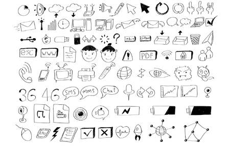 hand draw web iconのイラスト素材