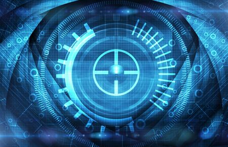 Abstract dark blue  technical backgroundの写真素材