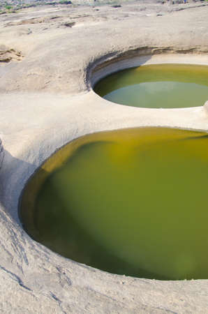 The Amazing of Rock,Natural of Rock Canyon in Khong River after the water come down in Summer ,Three...