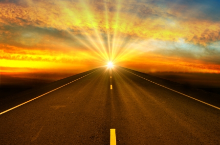 road and sunset road and sunset