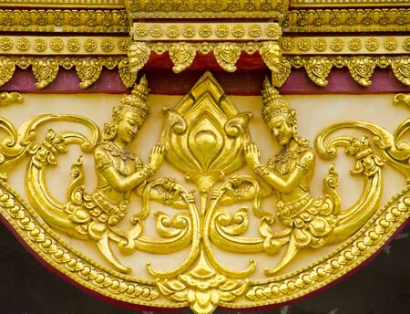 Art Thai style in temple Wat Phra Mahathat Chedi Chaimongkolの写真素材