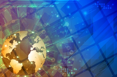 Abstract  world and technology backgroundの写真素材