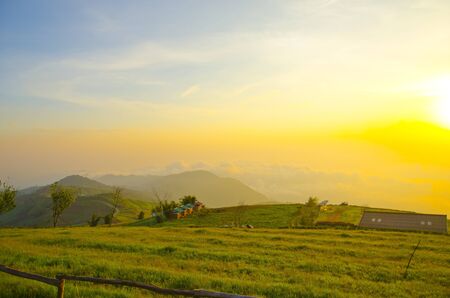 Beautiful summer landscape in the mountains. Sunriseの写真素材