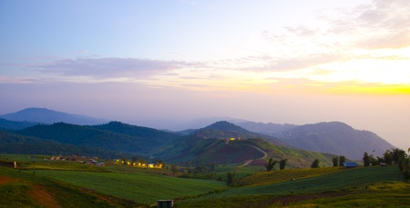 Beautiful summer landscape in the mountains. Sunriseの写真素材