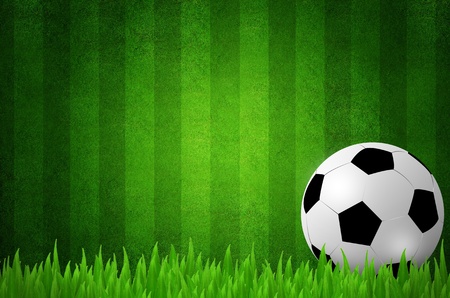 Soccer ball on the fieldの写真素材