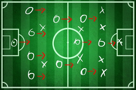 The tactic game of the football planの写真素材