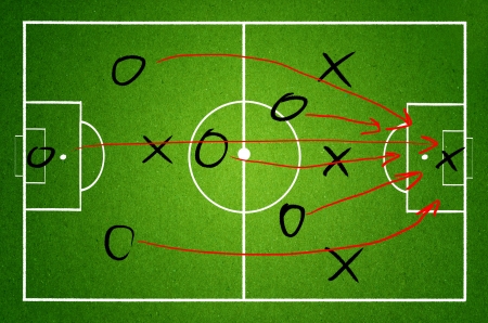 The tactic game of the football planの写真素材