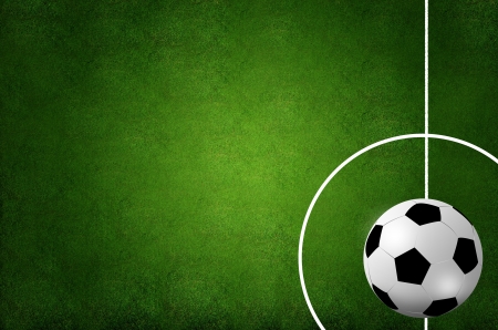 Soccer ball on the fieldの写真素材
