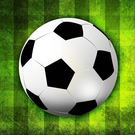 Football soccer on grass backgroundの写真素材