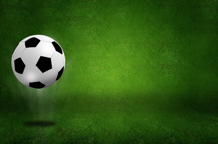 Football soccer on grass backgroundの写真素材