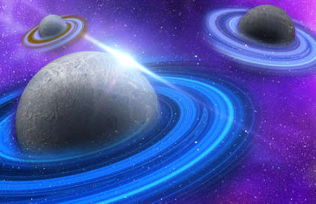 planet with sunrise on the background of stars
の写真素材