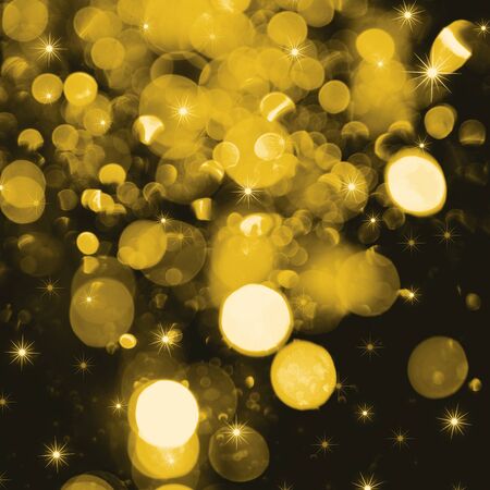 Golden festive lights backgroundの写真素材