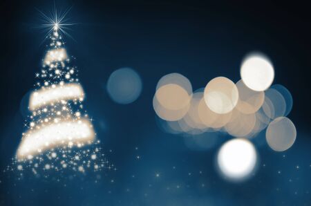 Shinny Christmas Tree, abstract backgroundの写真素材