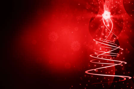 red abstract background with christmas treeの写真素材