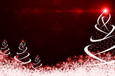red abstract background with christmas treeの写真素材