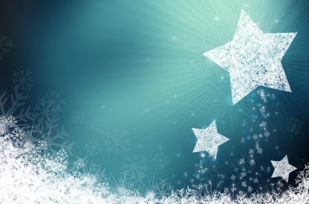 Festive blue Christmas background with starsの写真素材