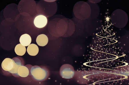 Shinny Christmas Tree, abstract backgroundの写真素材