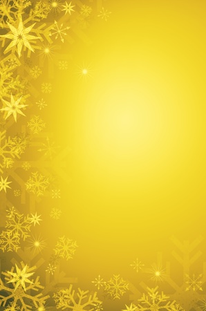 abstract golden Xmas background with snowflakesの写真素材