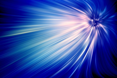 abstract background with blurred magic neon blue light raysの写真素材
