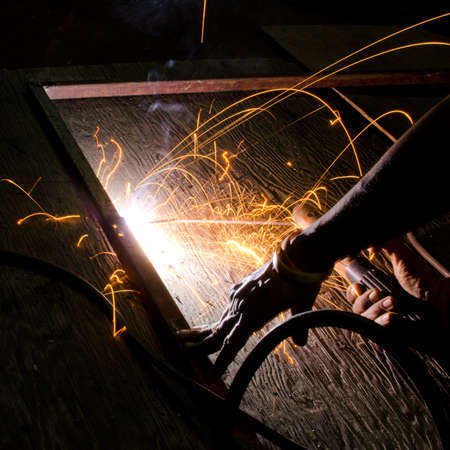 Welding and bright sparks