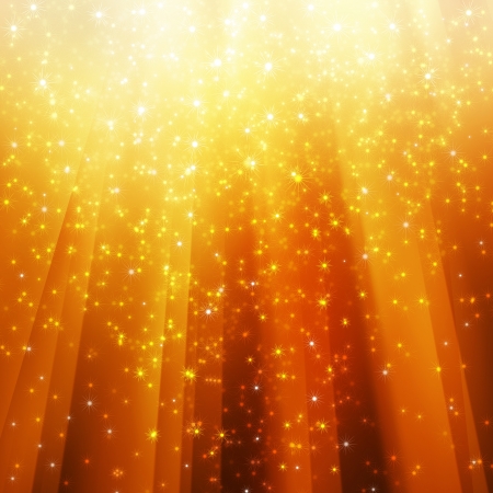 stars descending on golden backgroundの写真素材