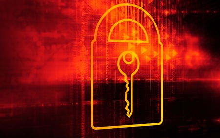  Lock on digital screenの写真素材