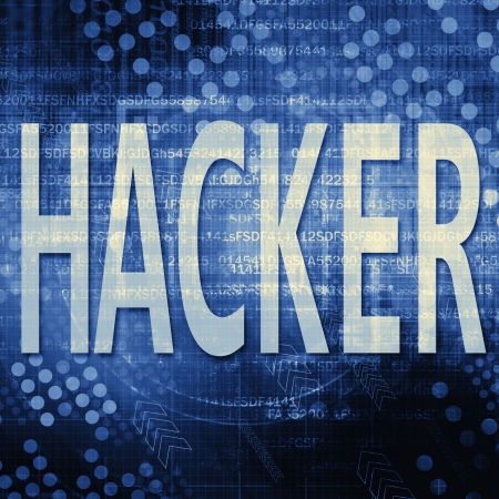 Hacker Text In blue Code Backgroundの写真素材