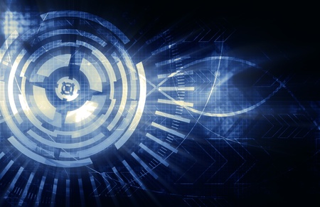 Dark blue technology backgroundの写真素材