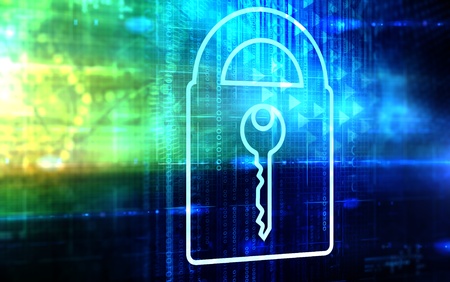  Lock on digital screenの写真素材